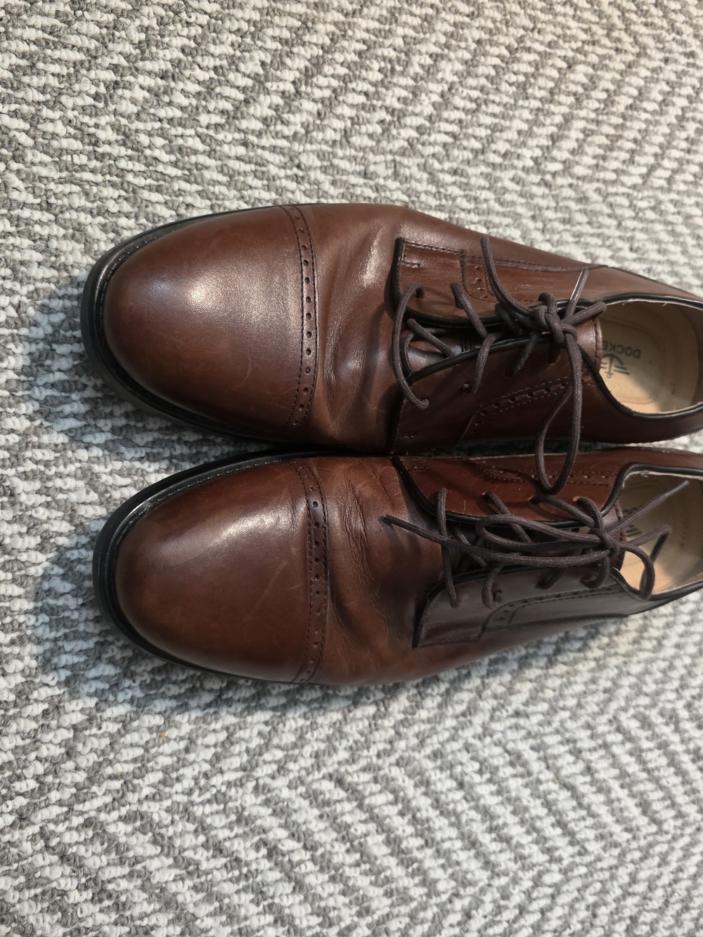 Dockers Dress Shoes Mens 12M Brown Leather Cap Toe Brogue Oxford Derby Business